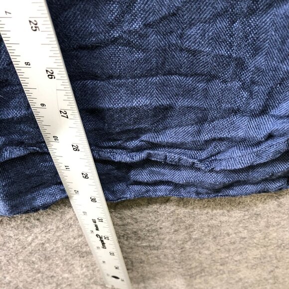 Alex Cannon 100% Linen Shirt Mens M Blue Short Sleeve Button Up Pocket Front - Picture 7 of 7